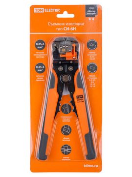 Съемник изоляции СИ-6Н, сечения: зачистки 0,25-6 мм, обжима 0,5-6 мм "МастерЭлектрик" TDM