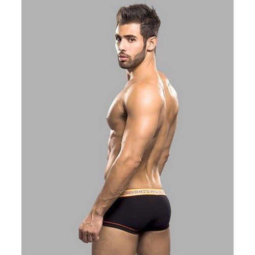 Мужские трусы боксеры черные с желтой резинкой Andrew Christian  AC9785