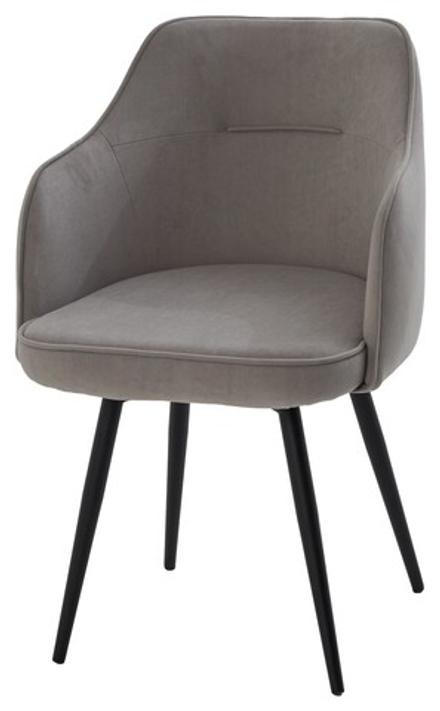 Стул М-City DISAUR Лорис поворотный на поворотный на 360 градусов, B22 Серый, Велюр, Черный каркас