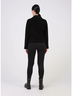 Кожаная куртка демисезонная замшевая пиджак укороченный