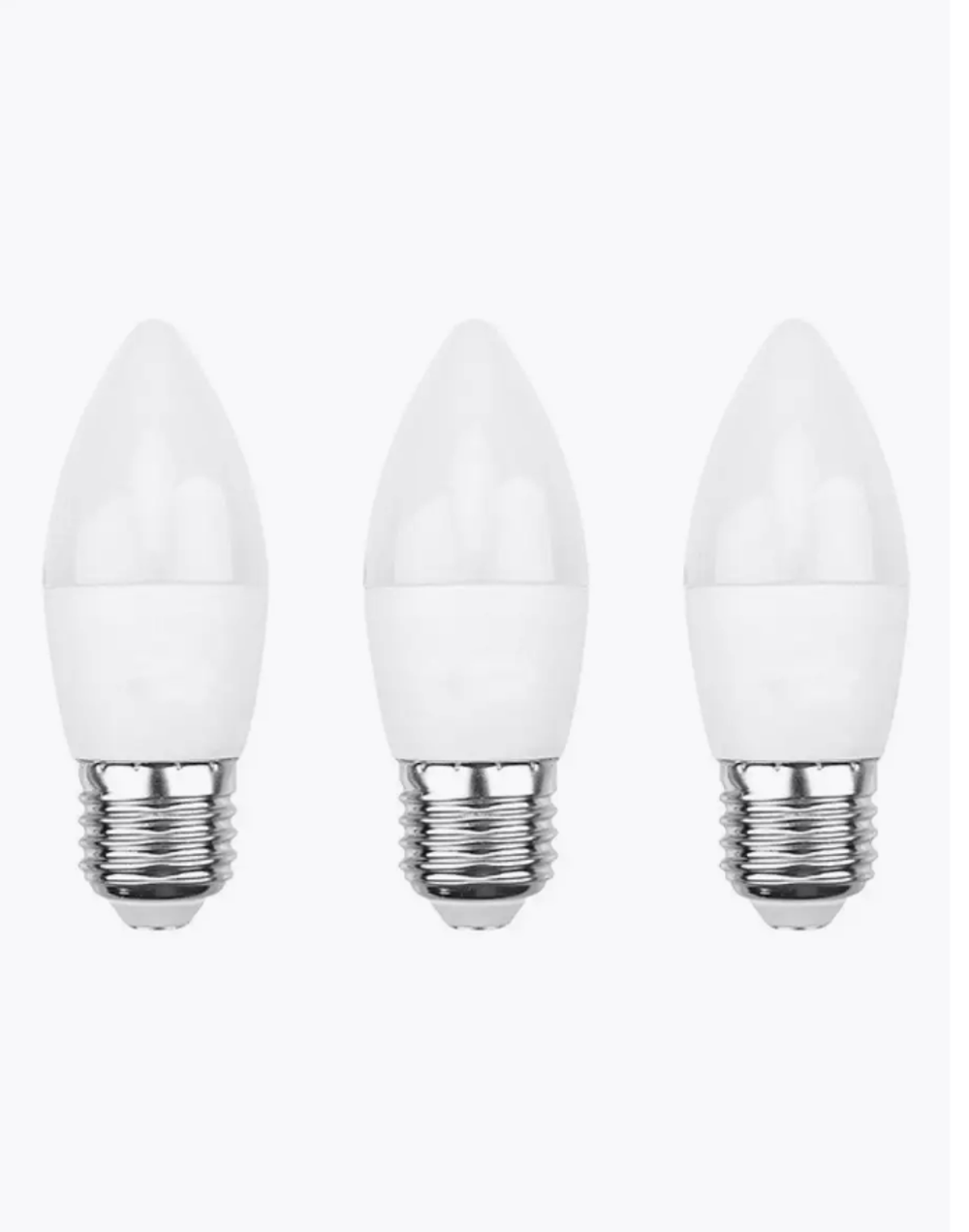 Светодиодная лампа е27 REXANT Свеча теплый свет LED 3шт