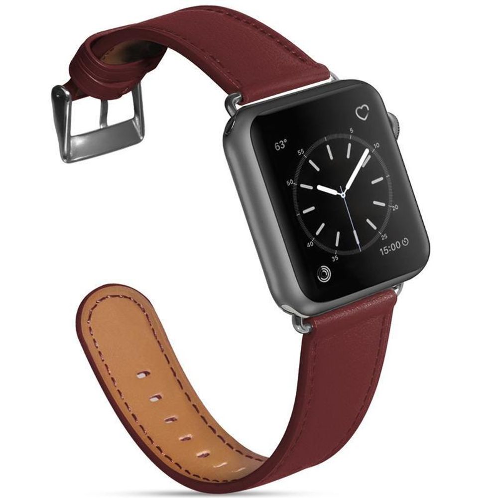 Браслет-ремешок для Apple Watch L-shaped leather strap (23005-RD) red