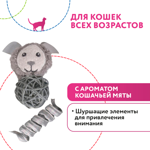 Petpark игрушка для кошек космический пес и пружина с кошачьей мятой