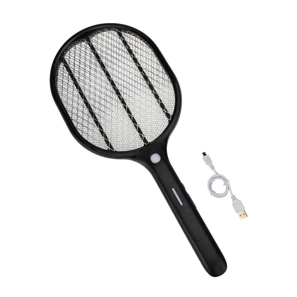 Мухобойка электрическая RX-460 Black, с фонариком и аккумулятором REXANT