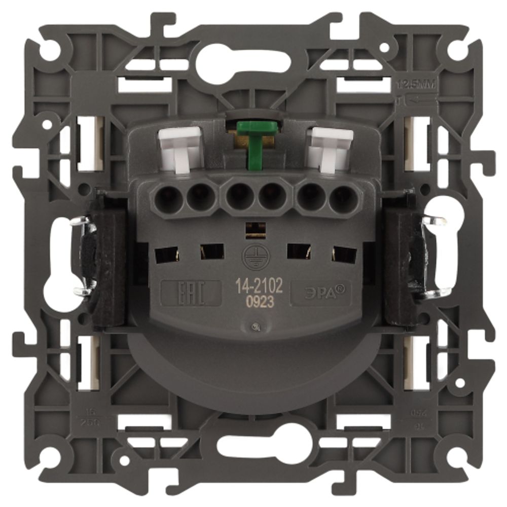 14-2102-02 ЭРА Розетка 2P+E Schuko со шторками, 16A-250В, IP20, Эра Elegance, сл.кость | Elegance Слоновая кость