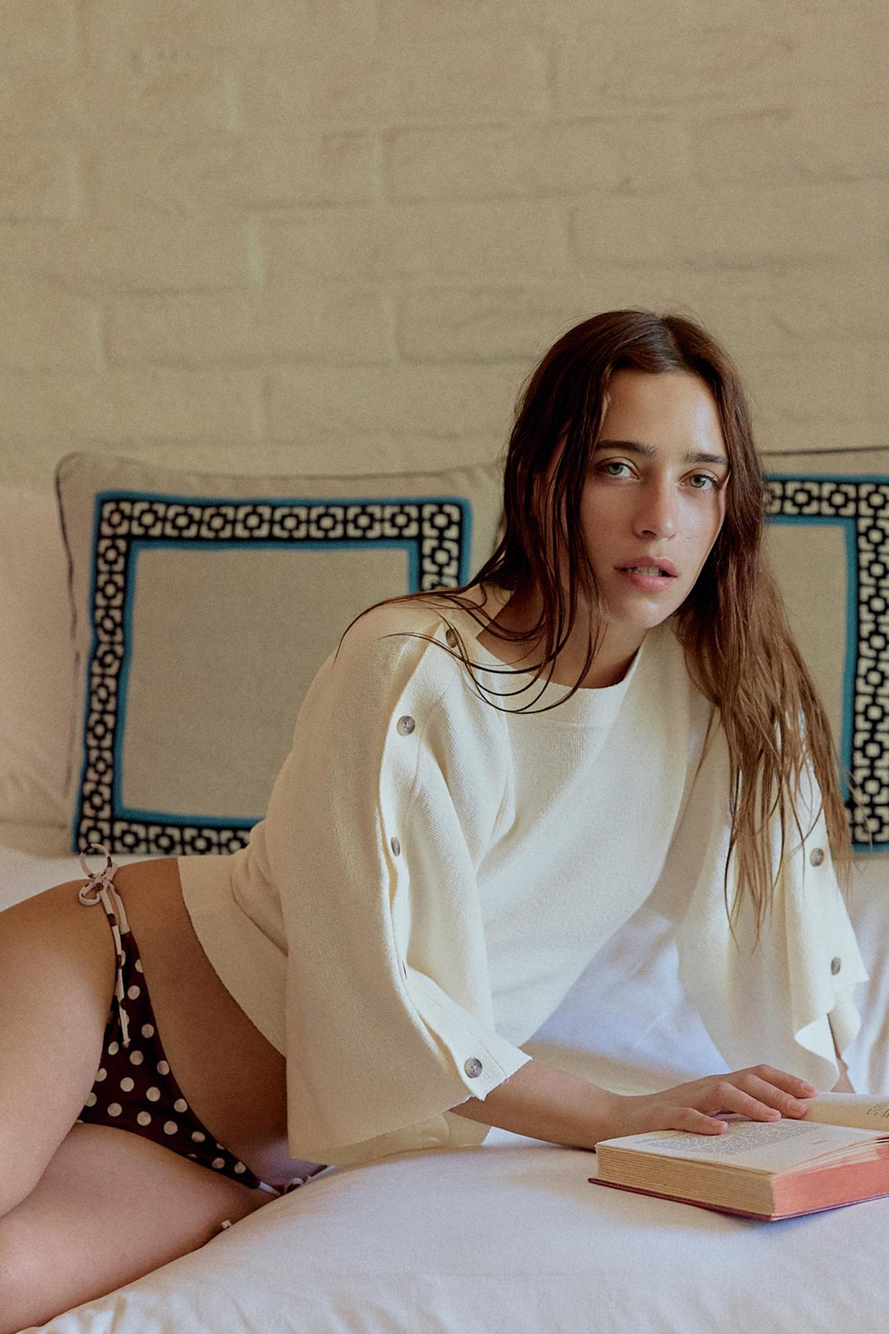 ZARA СВИТЕР С РУКАВАМИ-КРЫЛЫШКАМИ И ПУГОВИЦАМИ, ЭКРЮ