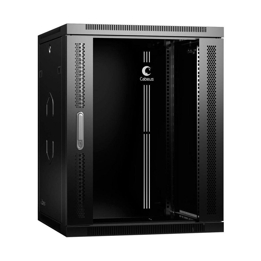 Шкаф настенный 19", 15U Cabeus SH-05F-15U60/60-R-BK