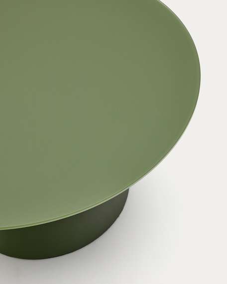 Журнальный столик Wilshire зеленый из закаленного стекла из стали Ø80 см