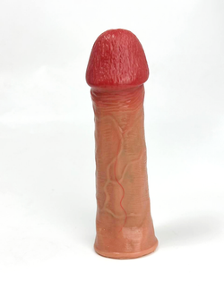 Насадка для увеличения члена в форме фаллоимитатора Sleeve Asia SGAN 3.5X14.5, телесный (3 внутренний диаметр)