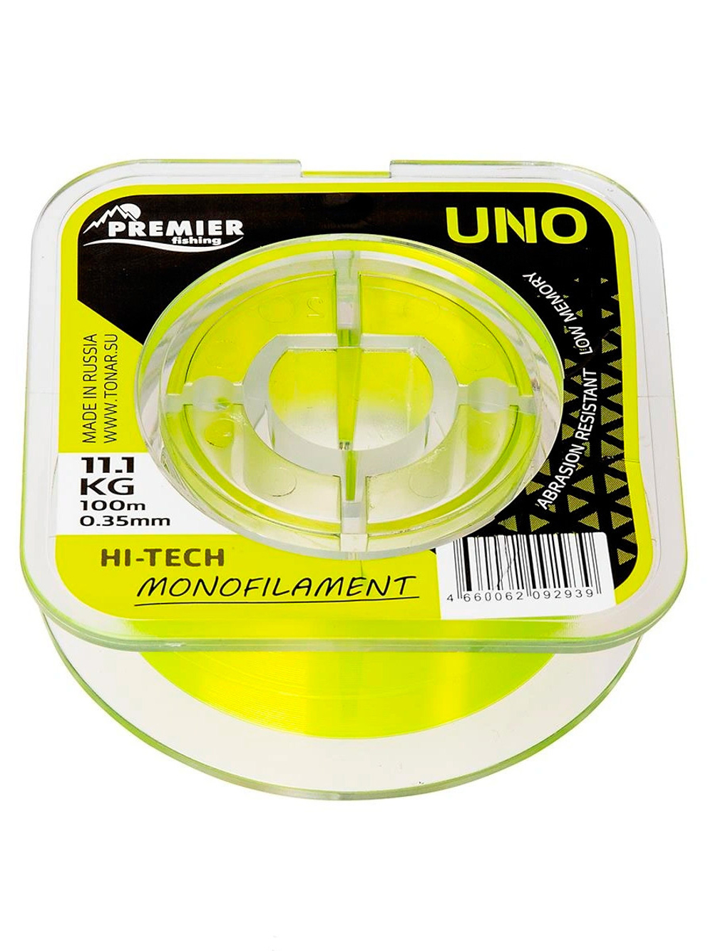 Леска для рыбалки Premier Fishing UNO F.Yellow Nylon 0,18mm/100m (PR-U-Y-018-100)