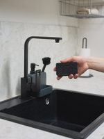 Набор губок для посуды из целлюлозы и кокосового волокна Eco Sponge черные | 6шт