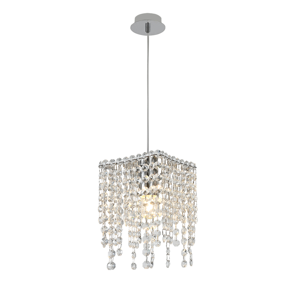 Светильник на штанге 1x60Вт E27, металл/хрусталь, хром