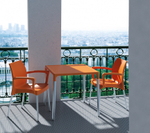 Стол пластиковый Siesta Contract Mango Alu, оранжевый