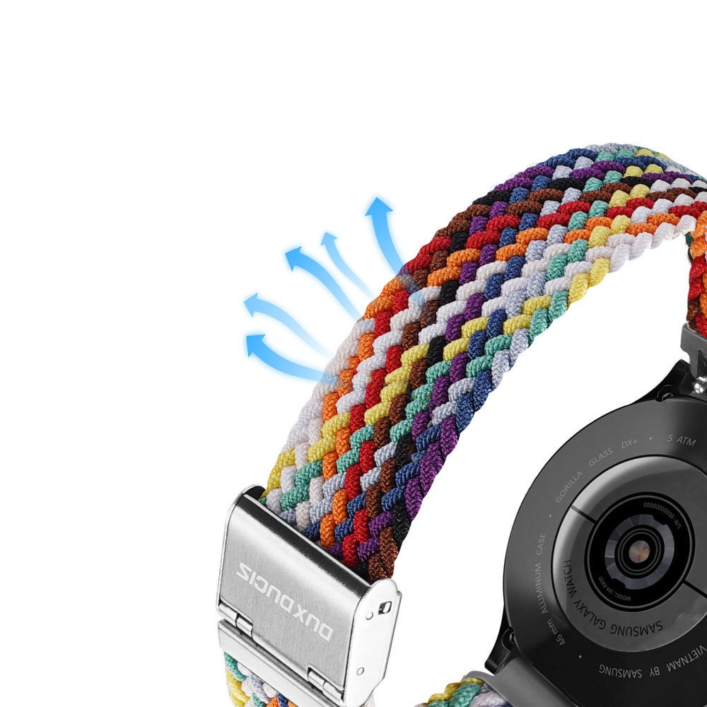 Эластичный ремешок разноцветный (Rainbow) от Dux Ducis для смарт часов Samsung Galaxy Watch 45 и 46мм (размер крепления 22мм), серия Mixture II Series