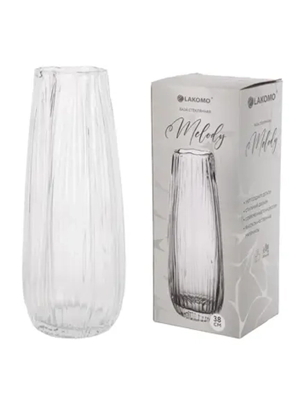 "Melody" Ваза 38см, цв.прозрачный, в п.у.