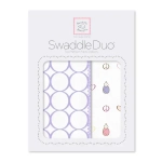 SwaddleDesigns SD-187L Набор пеленок SwaddleDuo - Lavender Mod Circles + Peace, Love, Swaddle