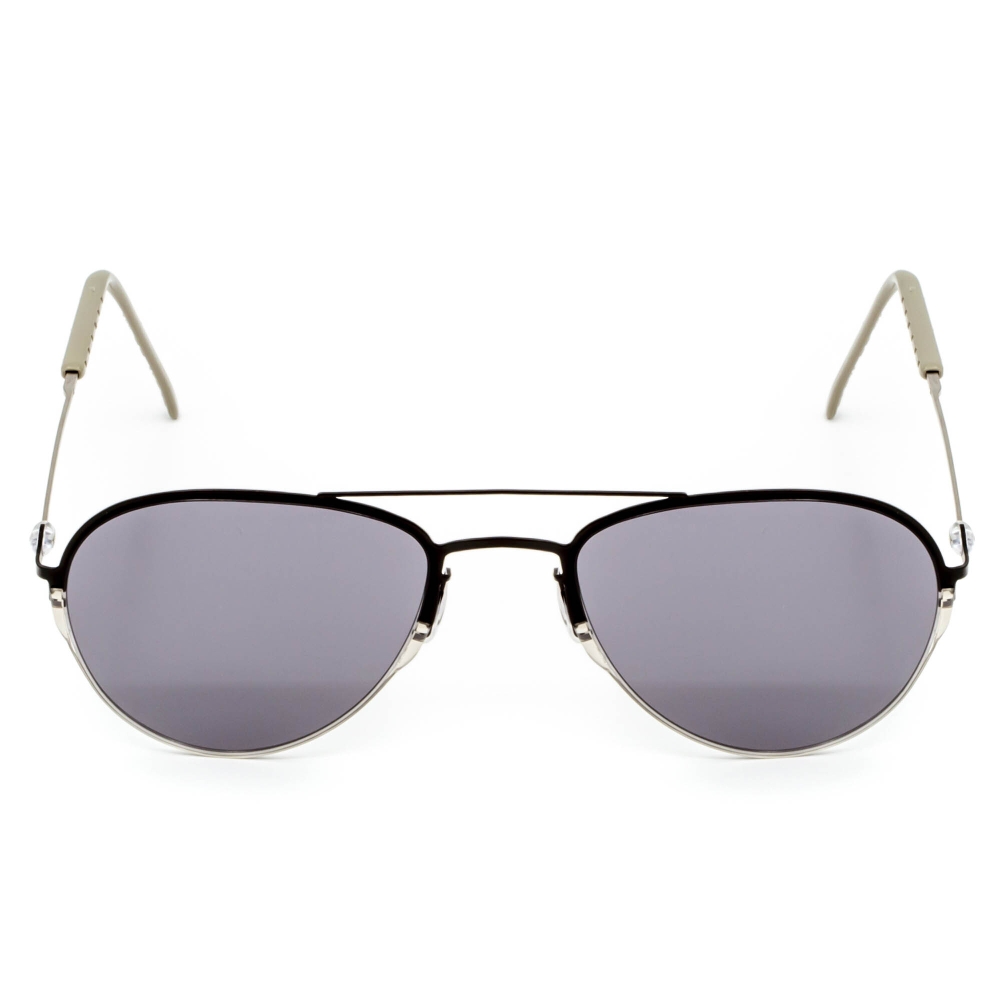 Черные солнцезащитные очки из титана с серыми линзами. Модель 08