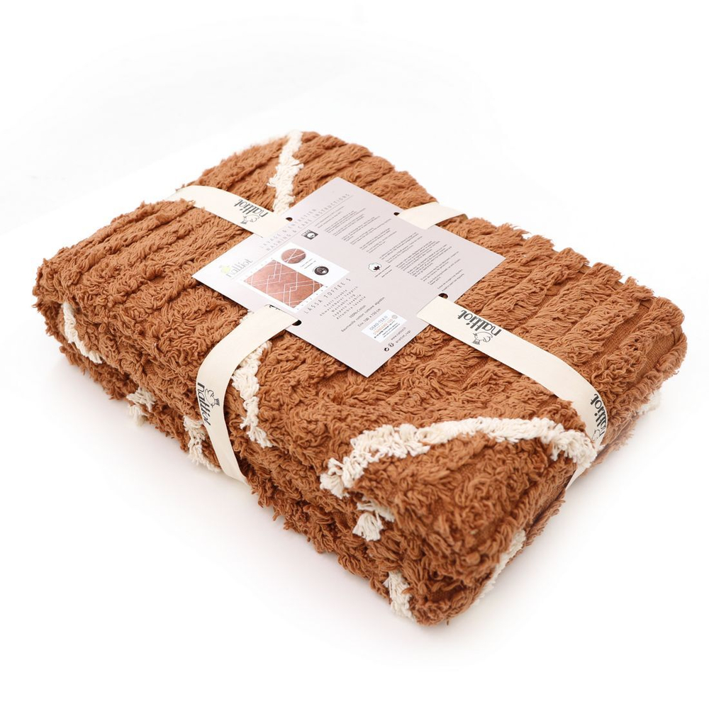 Стираемый коврик Nattiot Lässa Toffee M (135 Х 190 см), хлопок, коричневый