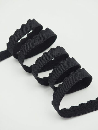 Резинка отделочная черная ажурная ширина 12 мм с учетом фестона