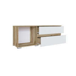 Тумба под телевизор Плейона малая, Дуб Делано, Белый