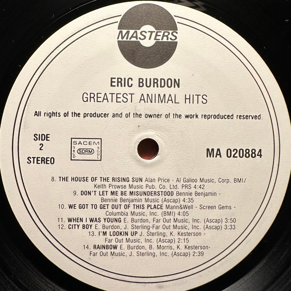Eric Burdon - Greatest Hits (Франция)
