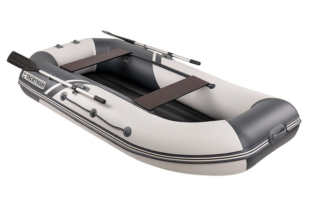 YACHTMAN-280 МНД НАДУВНОЕ ДНО (Яхтман) белый-серый (лодка ПВХ с усилением)