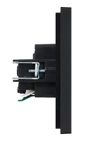 FORTE&PIANO Розетка 1-местная с заземлением с защитными шторками безвинтовое крепление 16А FP113 черный IEK