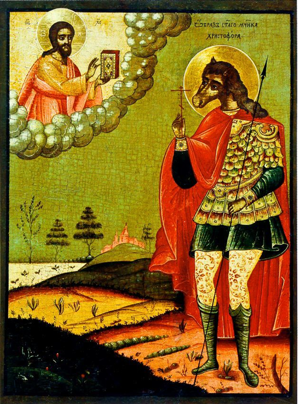 Христофор Ликийский святой мученик (Христофор Псеглавый). Деревянная икона на левкасе мастерская Иконный Дом