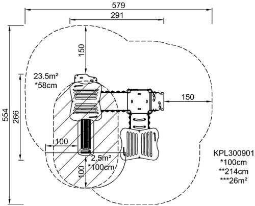 Три башни с мостом и горкой