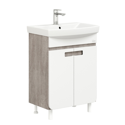 Тумба напольная Onika ХАРПЕР 60.10 белый глянец с раковиной Cersanit CARINA-60