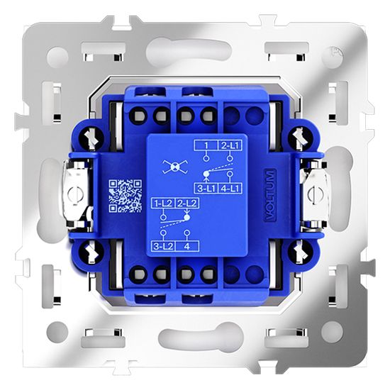 Перекрестный переключатель встраиваемый VOLTUM S70 одноклавишный 10А, (белый матовый)