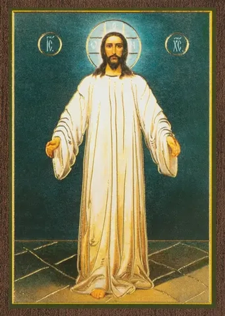 Икона "Спас в белом хитоне" 6х9 на МДФ-6