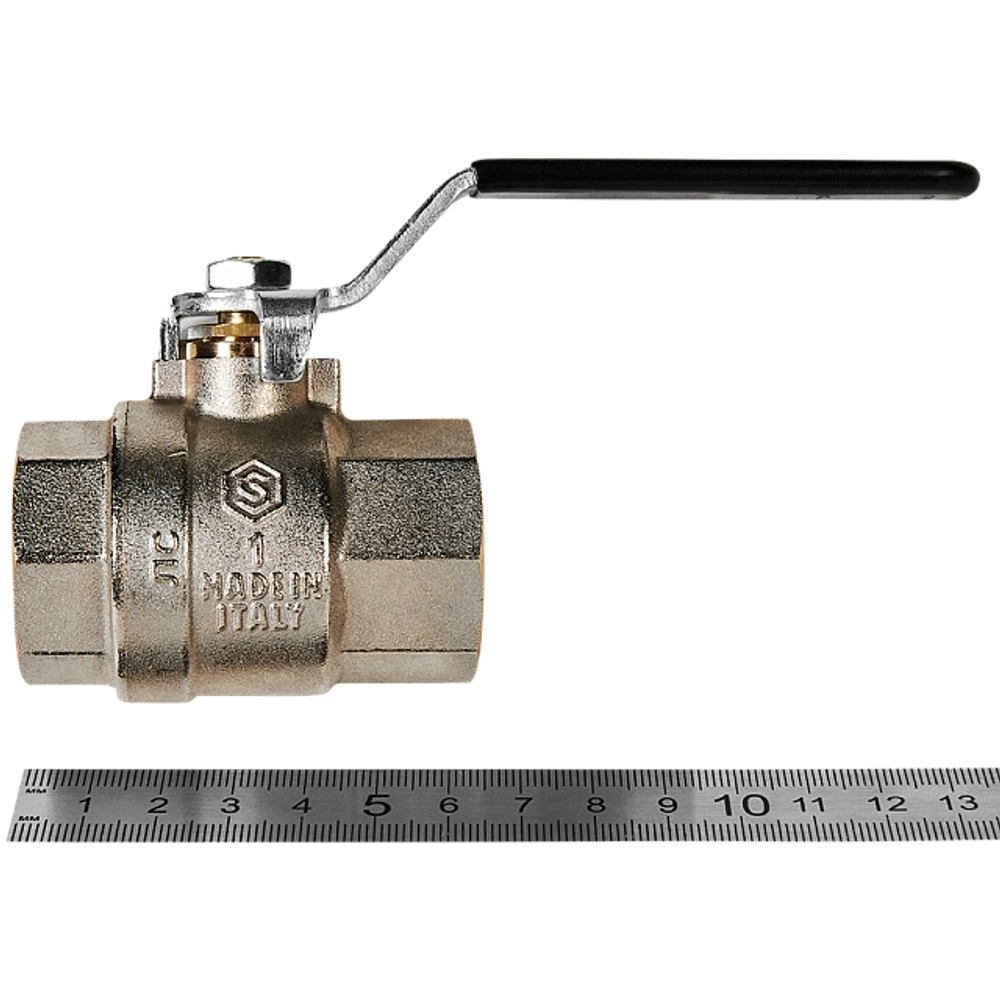 Кран шаровой полнопроходной STOUT - 1" (ВР/ВР, PN40, Tmax 150°C, ручка-рычаг черная)