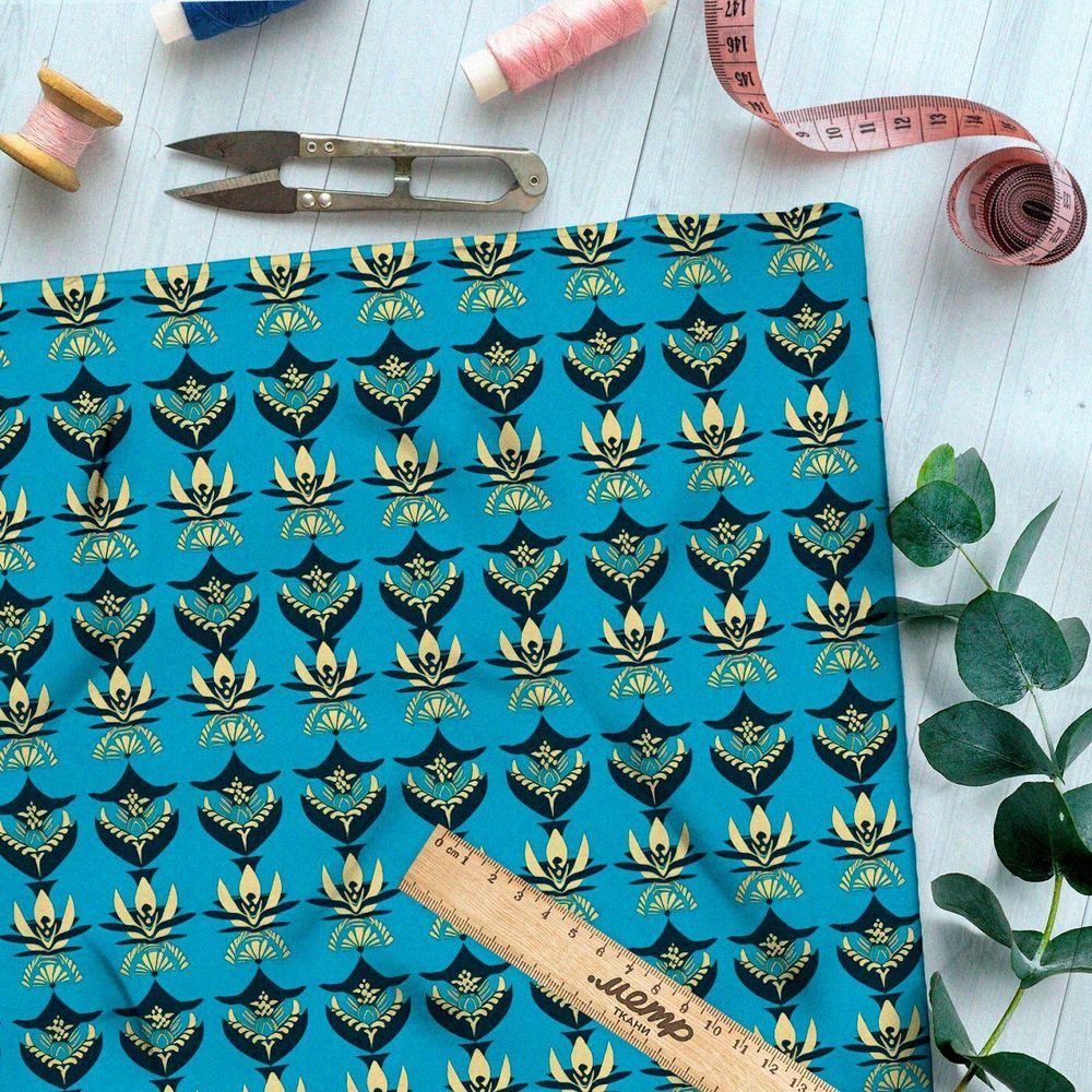 Ткань премиум сатин пиксельная мозаика