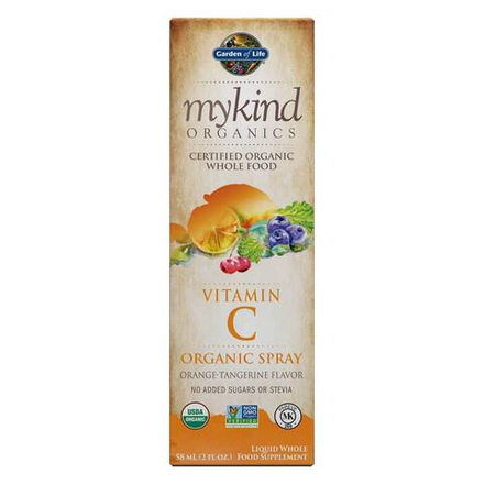 Garden of Life, Органический спрей с витамином С со вкусом апельсина, mykind Organics Vitamin C spray, 58 мл