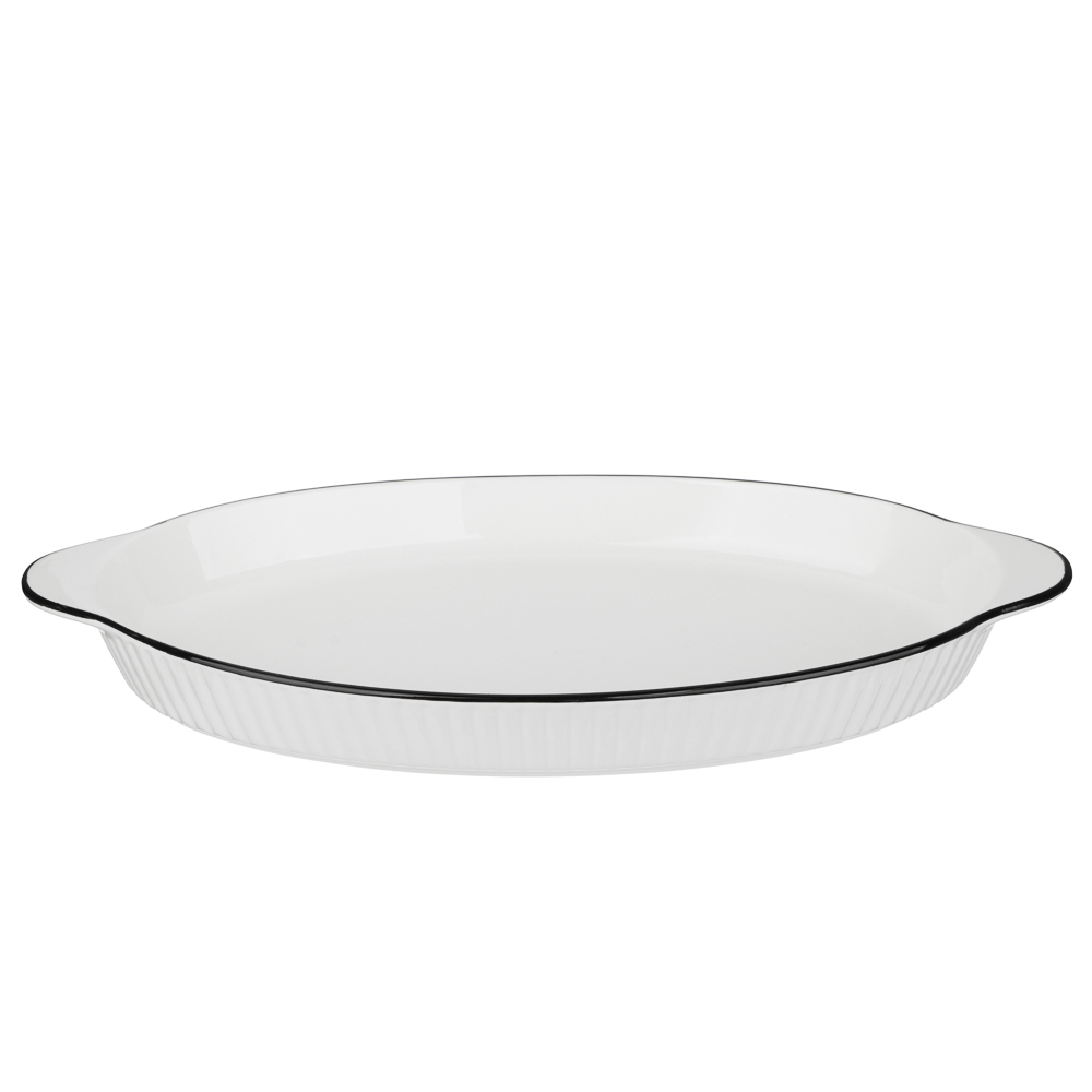 MILLIMI Соло Форма для запекания и сервировки овальная, 700мл, 36,5х21,5х3,5см, фарфор