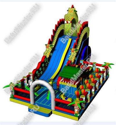 Профессиональный надувной батут "Гранд-саванна" 21*10*10 м