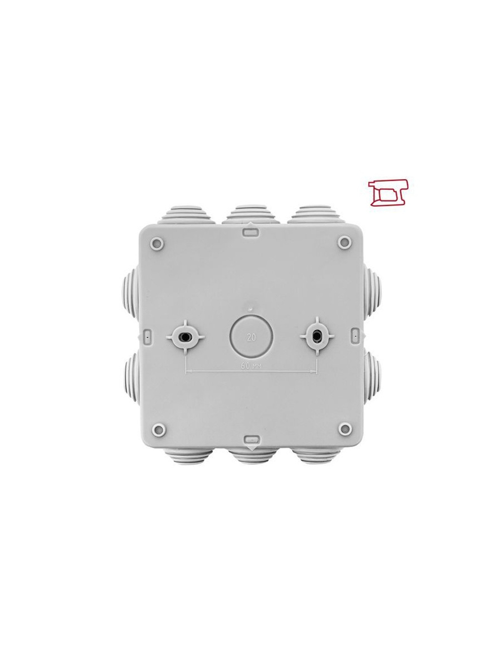 Коробка распределительная КМР-030-014 100х100х50 IP55 с крышкой для прямого монтажа 10 мембранных вводов сер. EKF plc-kmr-030-014