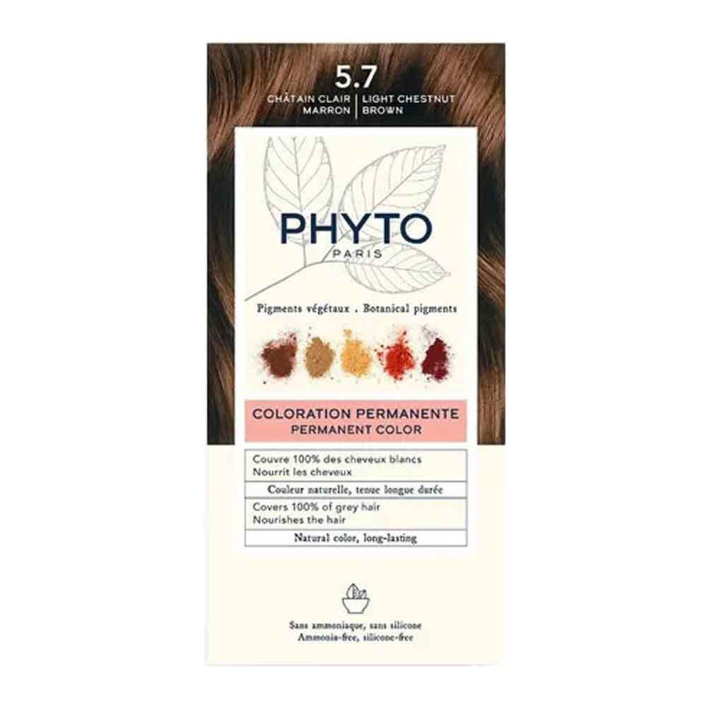 PHYTOSOLBA ФИТО крем-краска для волос тон 5.7 Светлый каштан Phyto Permanent color 5.7 Light Chestnut Brown 50/50/12