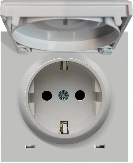 Donel R98 матовый серый накладка для розетки Schuko с заземлением, с крышкой, 16A 250 В~, серия DA