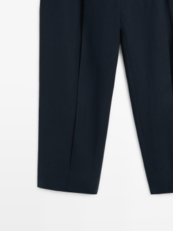 Massimo Dutti Брюки из льна, темно-синий