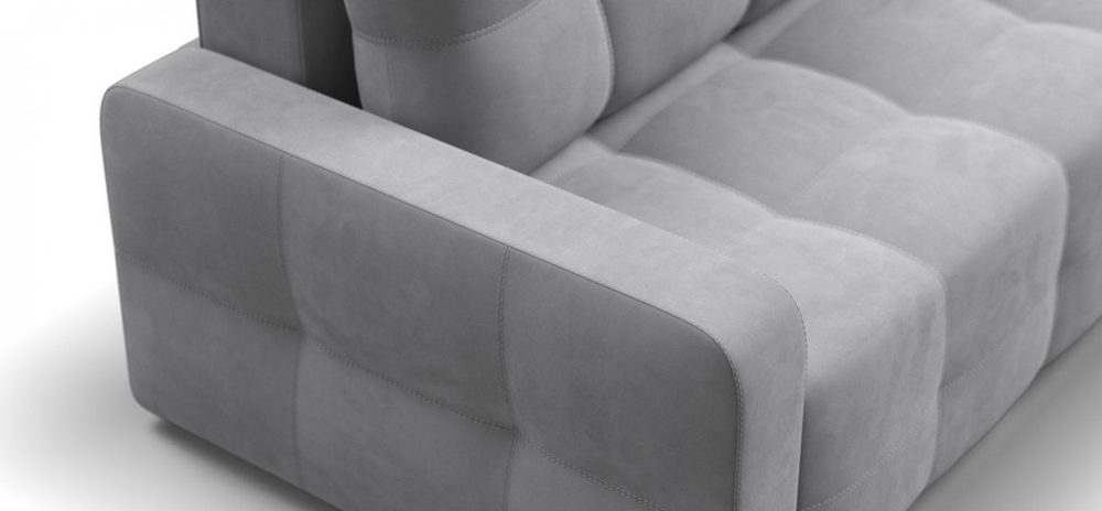 Угловой диван Денди Велюр Монолит сталь