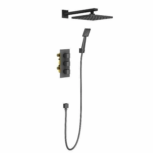 Душевая система Timo Tetra-thermo SX-0179/03SM черная матовая