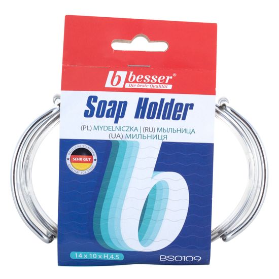 Мыльница овальная Besser BS 0109 (14х10х4,5 см) акриловая на хромированной подставке