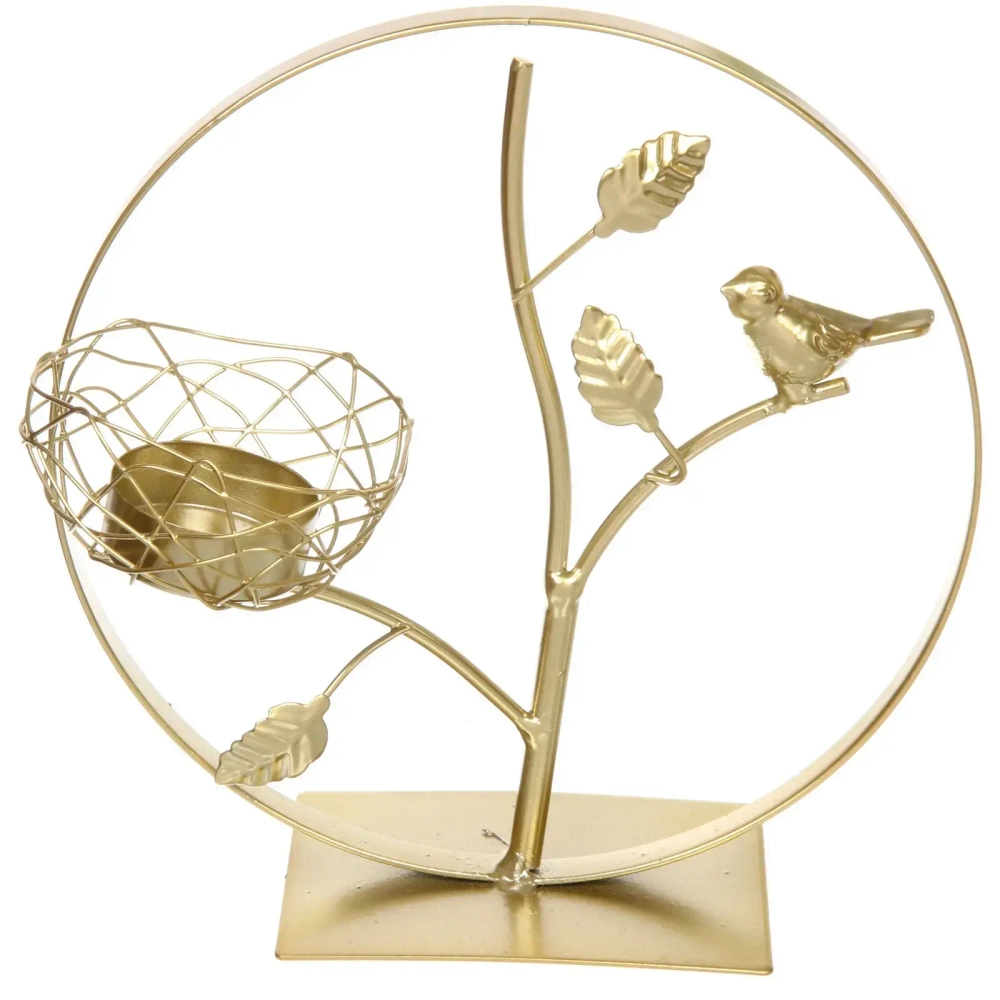 Подсвечник «ШАРМ - Пение птиц» 19*8,5*18,5 см, золото