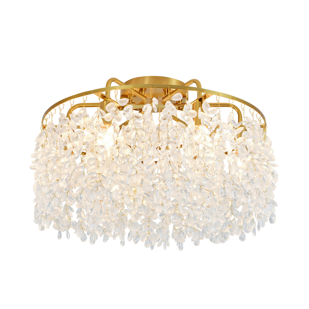 Люстра потолочная 6x40Вт E14, металл/хрусталь, медь/прозрачный/матовый