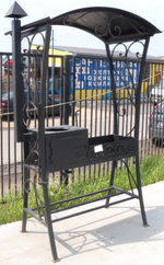 Мангал эконом с круглой крышей и плитой