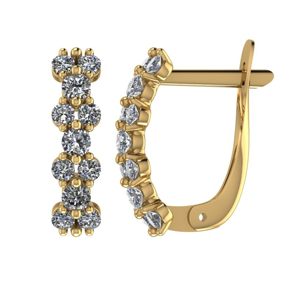 Серьги из золота 585 пробы с Фианит