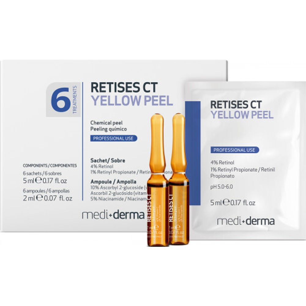 RETISES CT Yellow peel – Пилинг желтый, ампула с сывороткой с вит С  по 1,5 мл +  саше (ретинол 4%)  5 мл