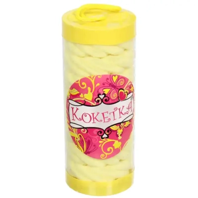 Резинки для волос детские в тубе 8шт «ЗАБАВА», косичка, цвет лимонный, d-4см (наклейка Кокетка)